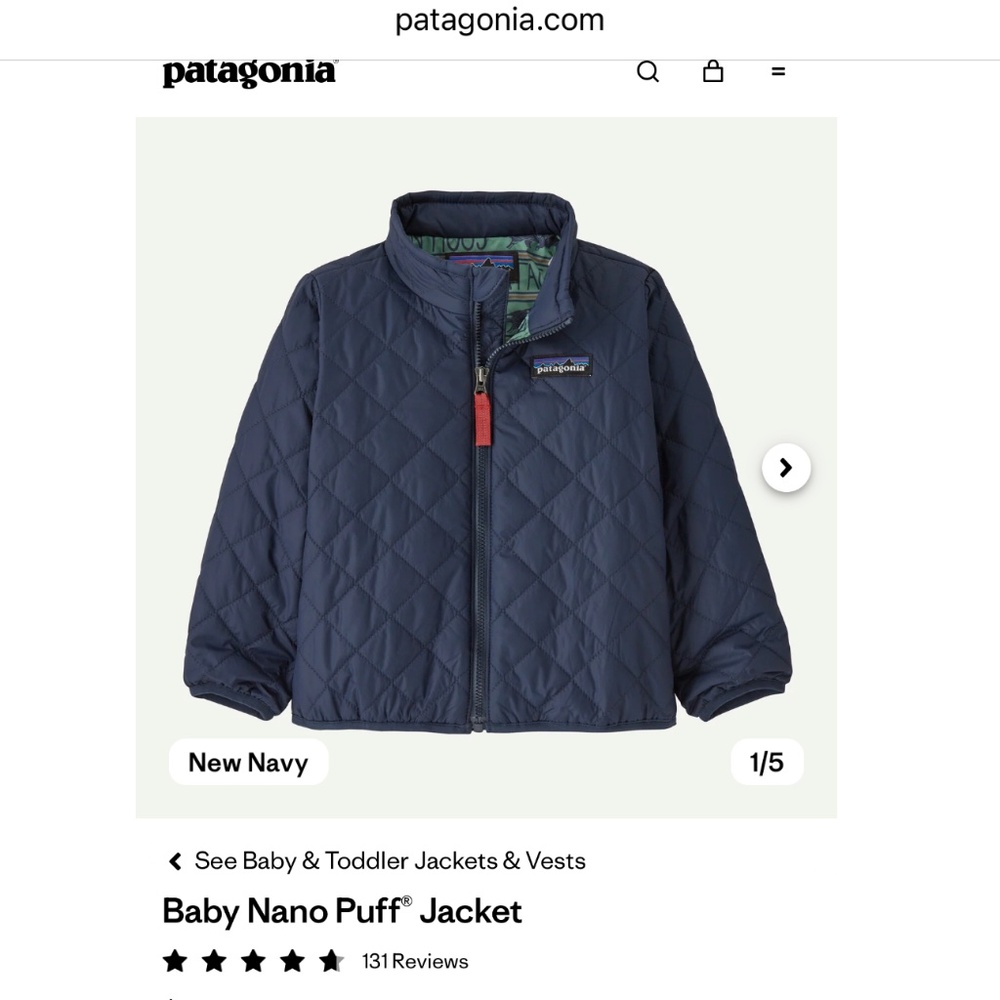 Patagonia - 2T BABY INFANT Nano Puff Jacket